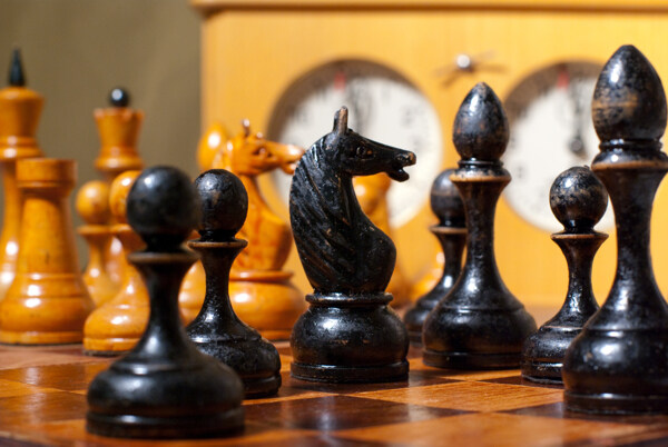 国际象棋棋子特写图片
