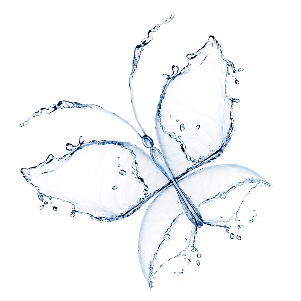 创意水组成的蝴蝶图案高清图片下载