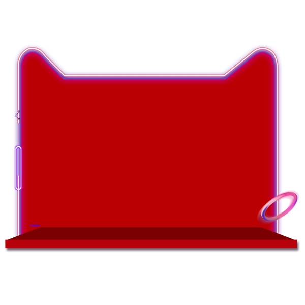 红色的猫头边框素材