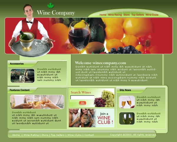 葡萄酒公司网页模板