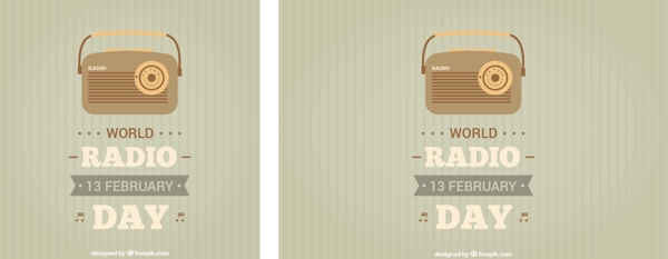 条纹背景与老式收音机