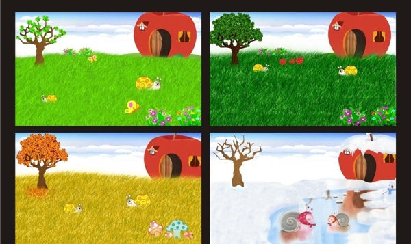 幼儿园卡通四季图片
