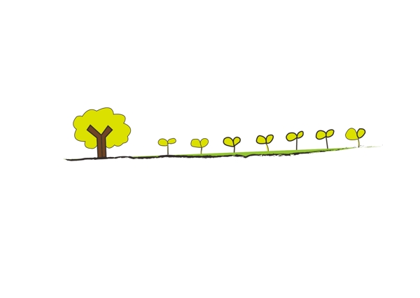 卡通矢量树分割线