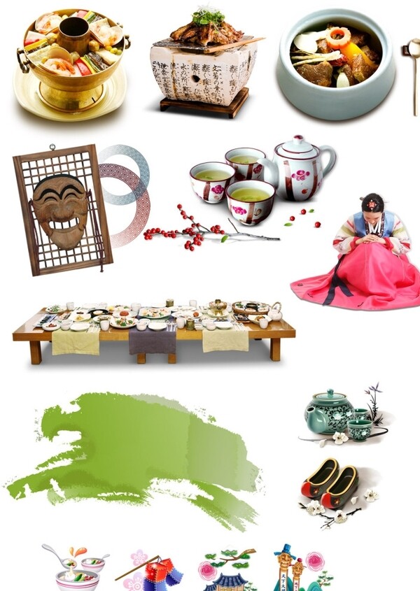 韩国传统美食素材