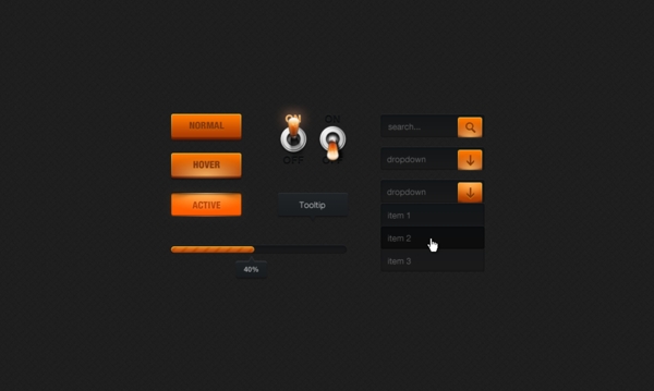 精美网页设计元素psd素材orangepack