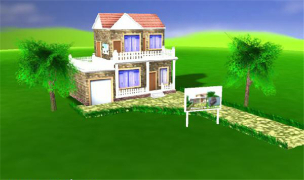 绿色植物梦幻房子游戏模型