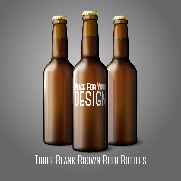 棕色啤酒瓶设计矢量素材