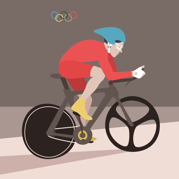 卡通室内自行车比赛插图