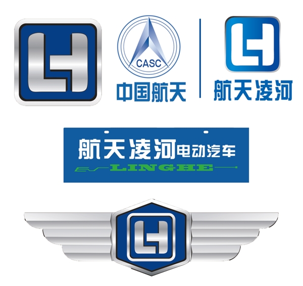 航天凌河logo车标psd源文件