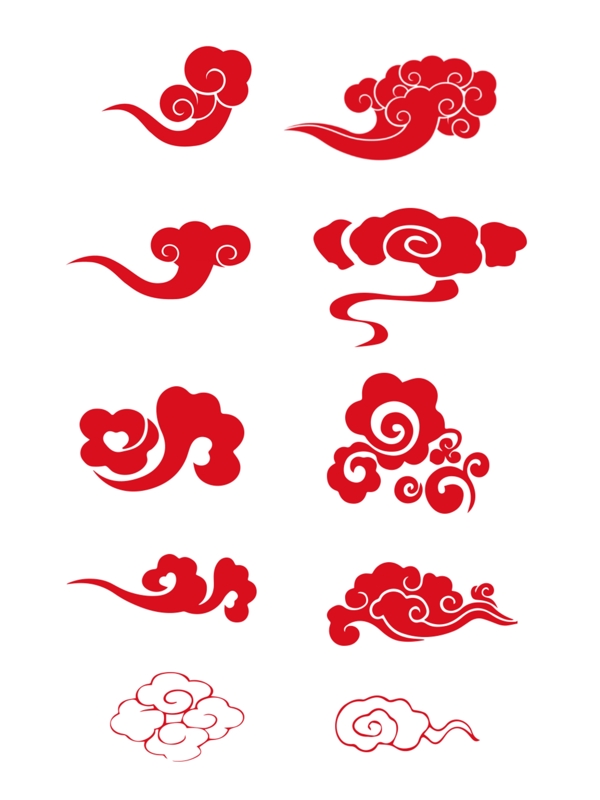 中国风传统红色祥云图案喜庆底纹古典花纹