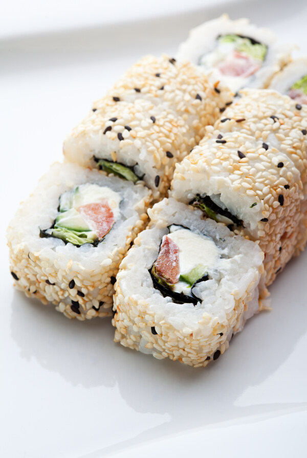 芝麻寿司美食图片