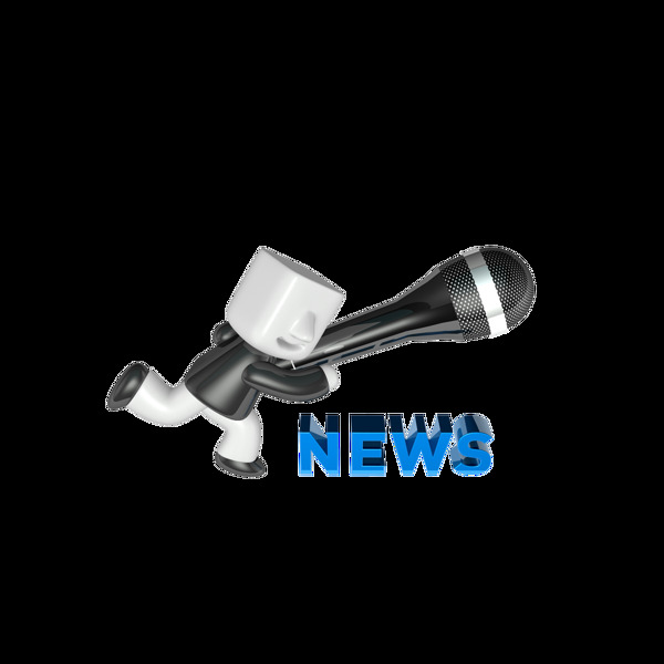 NEWS最新音乐话筒3D小人元素