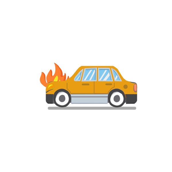 汽车意外遭遇火灾GIF