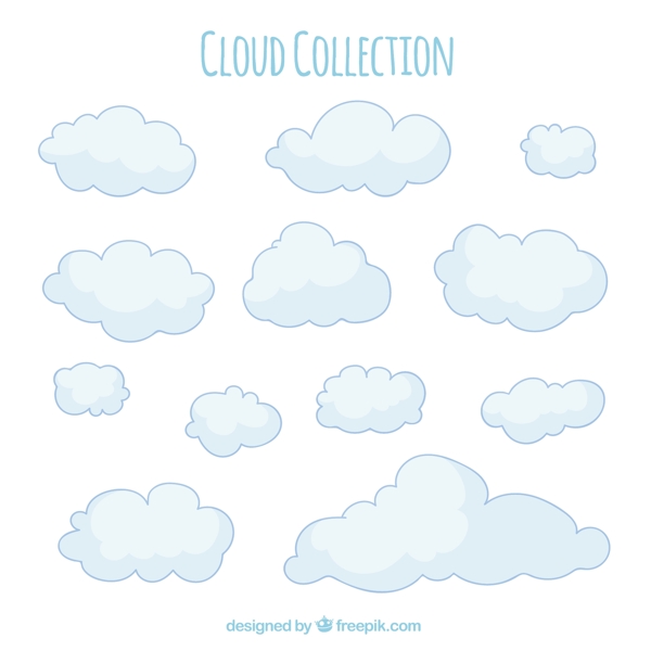 用柔和的色调收集手绘云彩