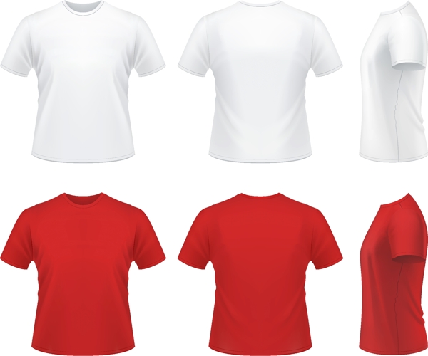 红色和白色的T恤衫