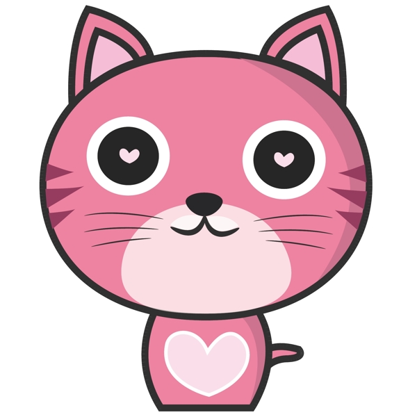卡通粉红可爱猫免费下载
