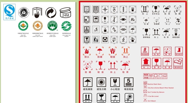 一组包装箱上用标识