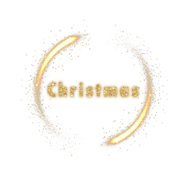 圣诞节圣诞节的金色字母设计信件