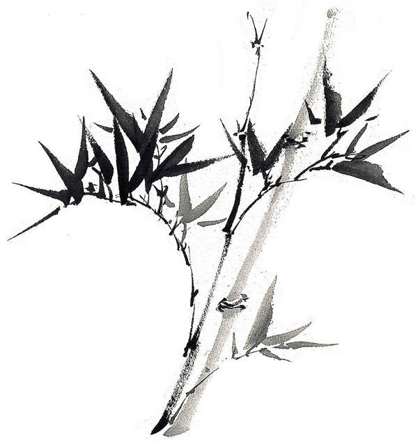 位图植物竹子水墨黑色免费素材