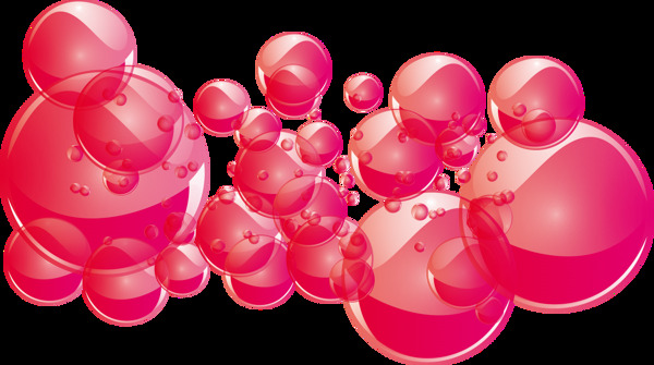 清新粉色圆球元素