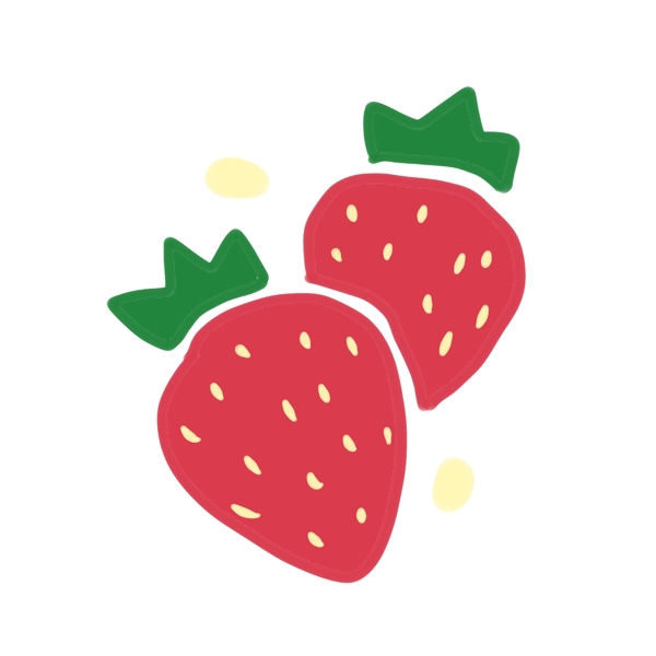 炫彩扁平的卡通水果草莓