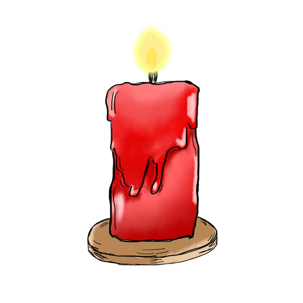 祈祷许愿光明红色蜡烛