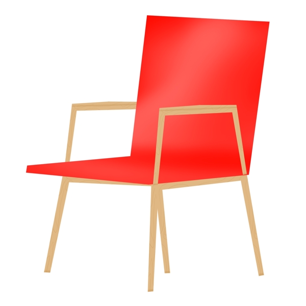 大红色椅子装饰插画