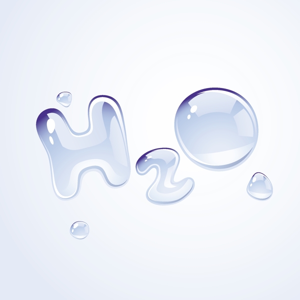水的化学式H2O矢量素材
