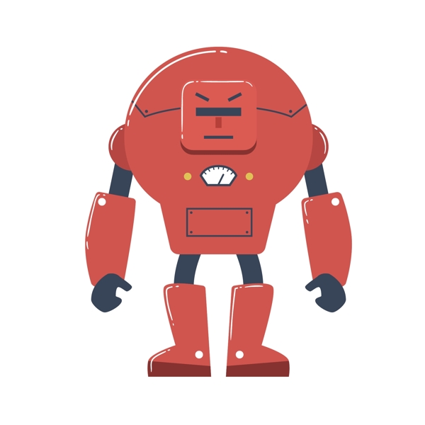 卡通红色的机器人矢量素材