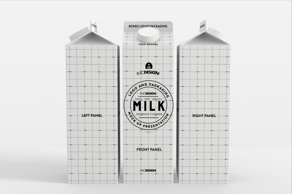 牛奶盒包装样机模板