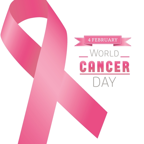 世界癌症日粉红和白色背景