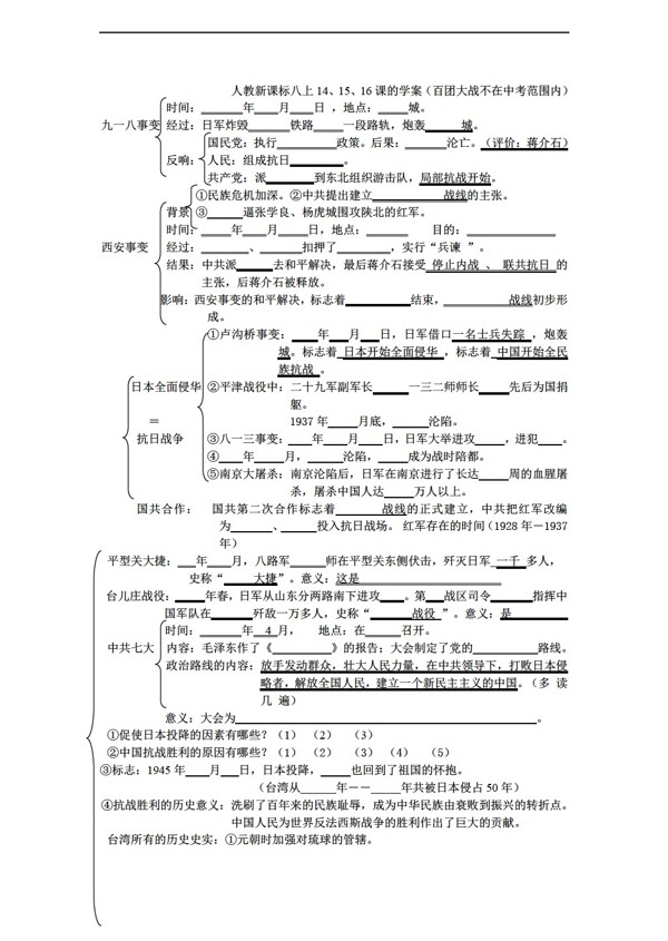 中考专区历史八上141516课的学案