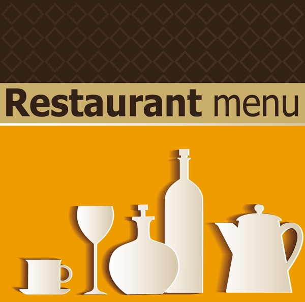 扁平风格餐厅菜单设计矢量素材下载