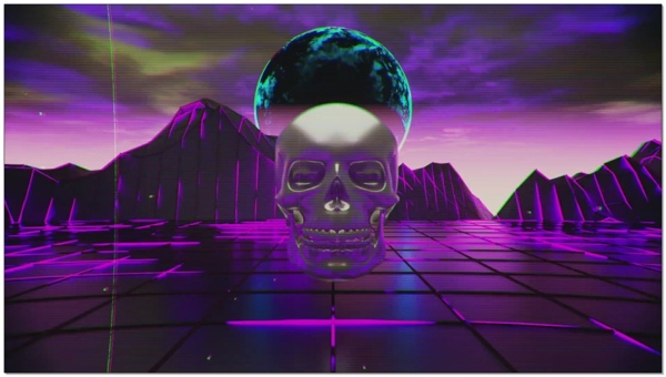 紫色世界潮流骷髅背景视频素材