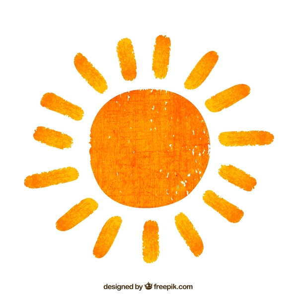 橙色手绘太阳