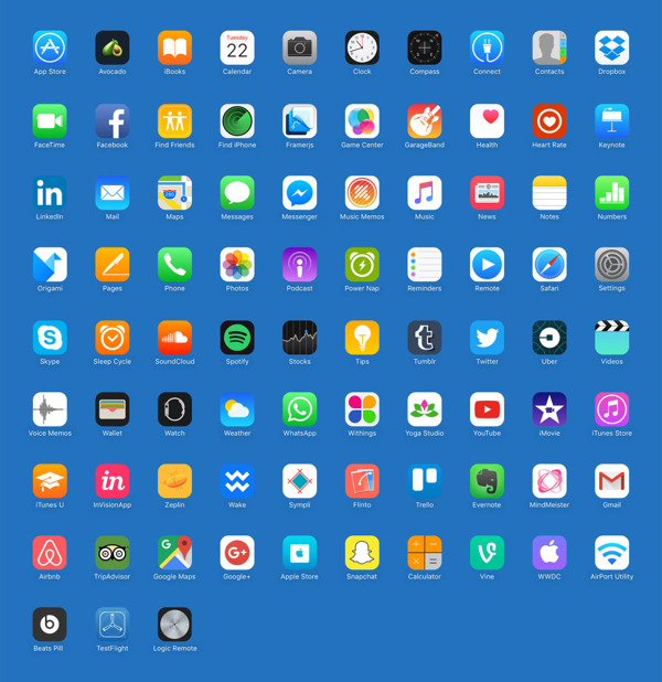 83枚热门iOS应用图标
