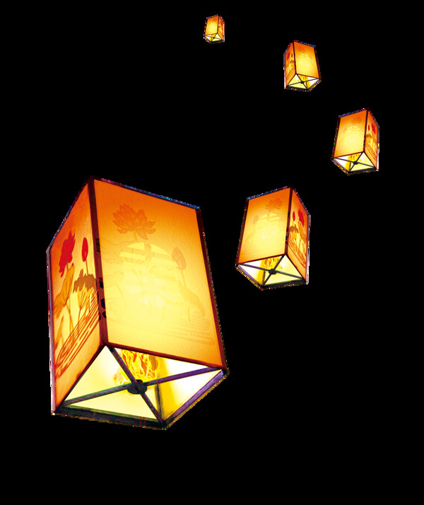 精美中国风方形灯笼图案元素