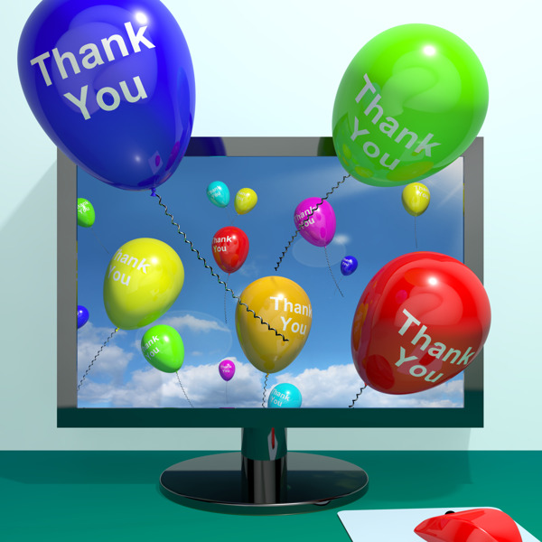 谢谢你来自计算机在线感谢消息气球