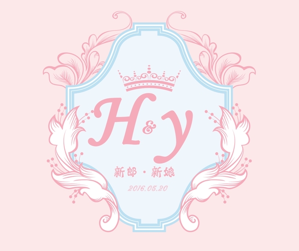 粉红色小清新欧式LOGO