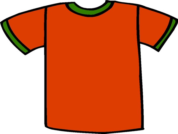 橘色T恤衫矢量图