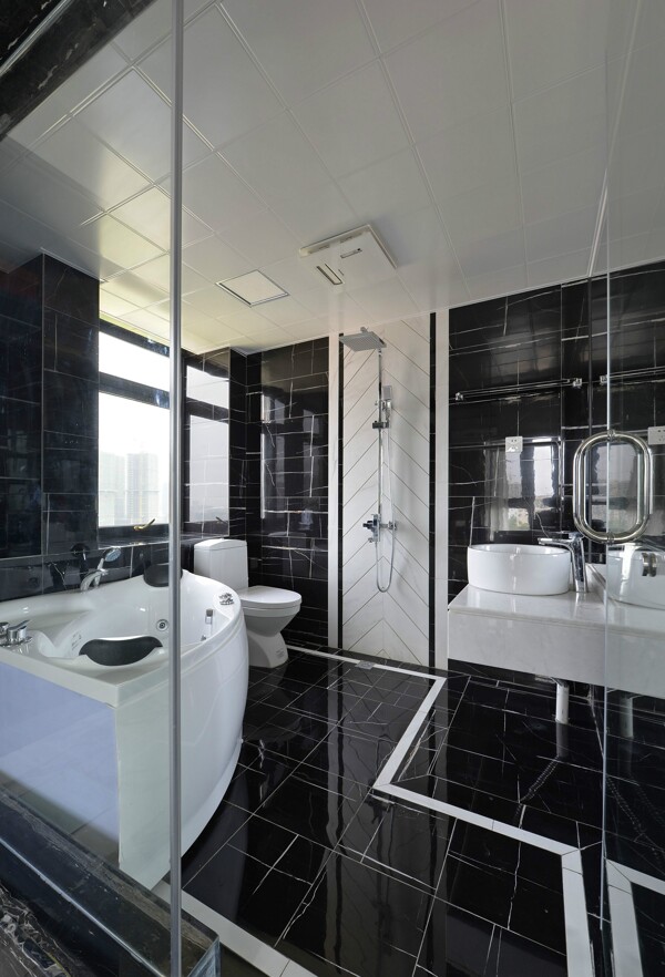 现代简约浴室淋浴房效果图