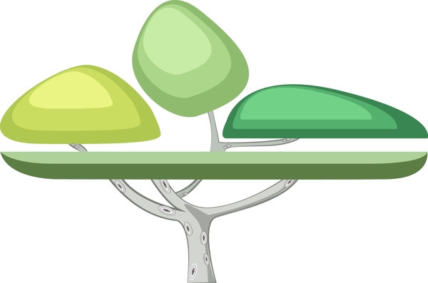 绿色创意树木插画