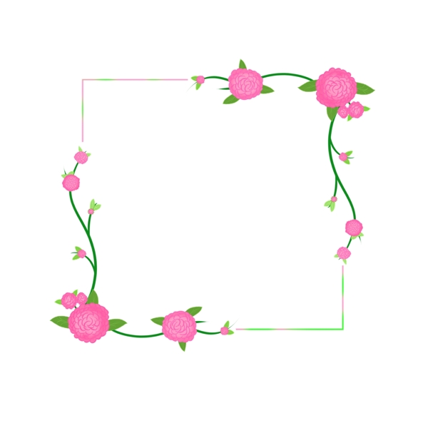 手绘风花卉边框可商用元素