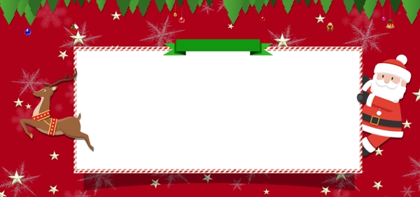 圣诞快乐红色可爱卡片卡通banner