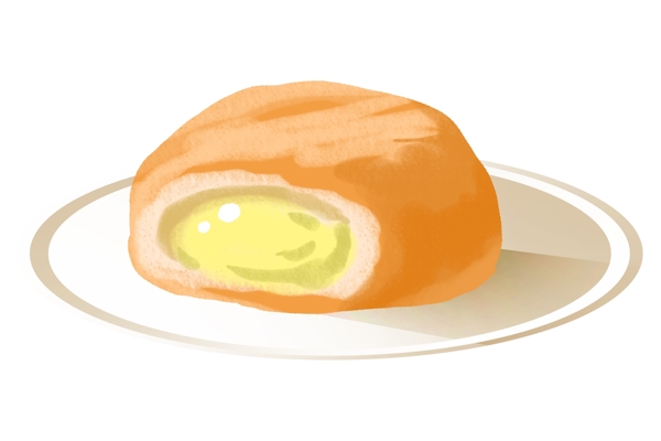 美味的小吃蛋黄酥插画