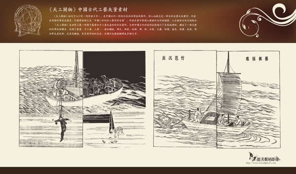 天工开物中国古代工艺矢量素材图片