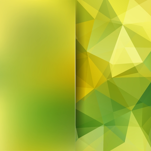 黄绿渐变唯美多边形几何折页背景