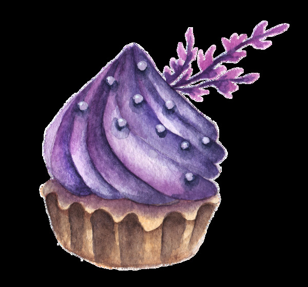 紫色甜品卡通透明素材