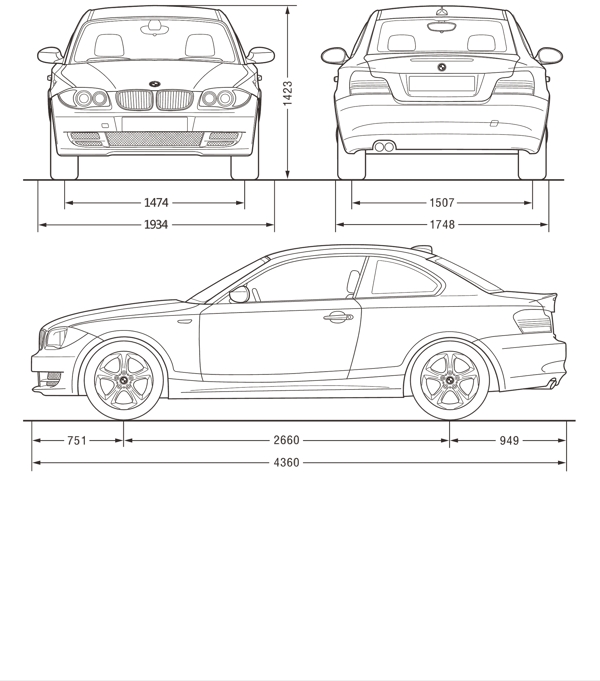 宝马尺寸线图