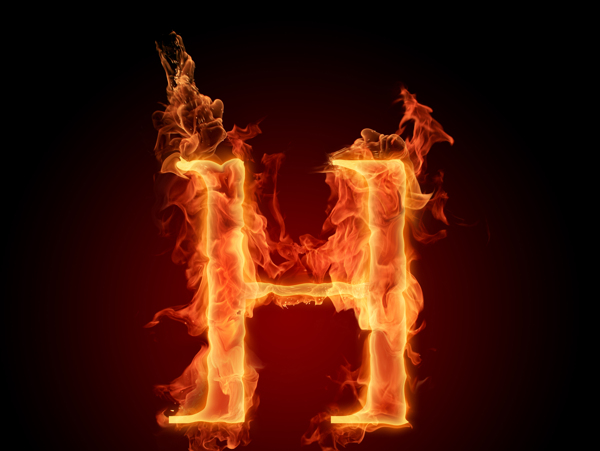 火焰效果英文字母H图片